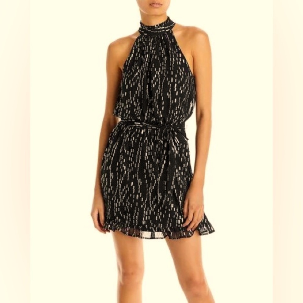 Black and silver AQUA mini dress